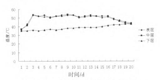 不同条垛深度翻堆后温度变化情